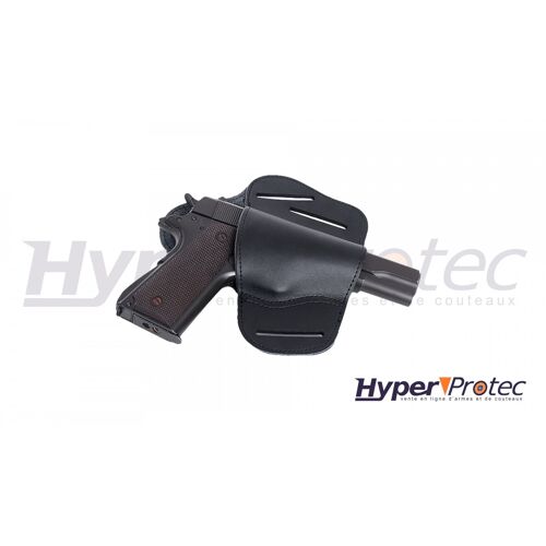 Holster De Ceinture Universel Port Discret En Cuir Noir