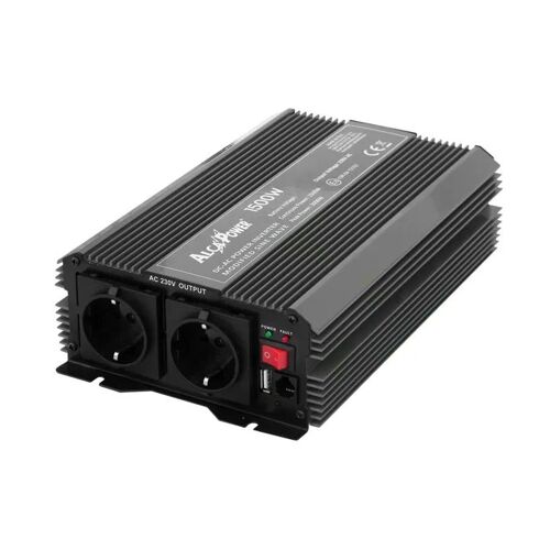 Convertisseur AlcaPower by President 1500 W 12 V-230 V, onde sinusoïdale modifiée, port USB