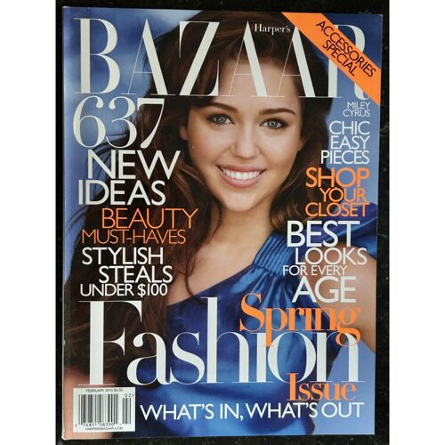 Harper's Bazaar February 2010 Cover Miley Cyrus - Fashion Spring Issue - 637 News Ideas Beauty Must-Haves