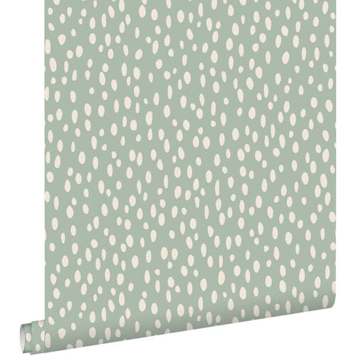 Estahome - Papier Peint à Motif De Petits Points Vert Menthe Et Blanc