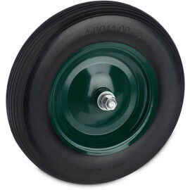 Relaxdays Roue De Brouette 4.80 4.00-8, Pneu En Caoutchouc Plein Avec Jante Acier, Charge 120 Kg, Noir/vert