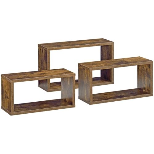 Lot De 3 étagères Murales Flottantes De Différentes Tailles Brun