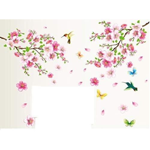 Langray - Xxl Sticker Mural Fleur De Pêche Fleurs Oiseau Papillon Stickers Muraux Stickers Muraux Stickers Muraux Salon Chambre Déco-