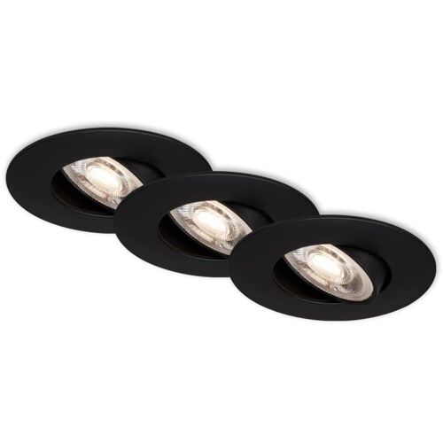 Lampe Led Encastrée Briloner Leuchten Kulana, 5 W, 460 Lm, Ip23, Noir Mat, Plastique, 9 Cm