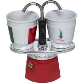 Bialetti Set Mini Italia 2 Cafetière Expresso Rouge 90 Ml