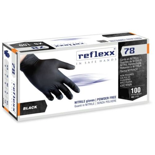 Gants Nitrile Reflexx R78 Sans Poudre 100% Sans Latex 4gr Cat.3 100 Pièces M