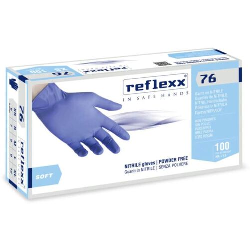 Gants En Nitrile Reflexx R76 Sans Poudre 100 % Sans Latex 3,5 G Cat. 3 100 Pièces M