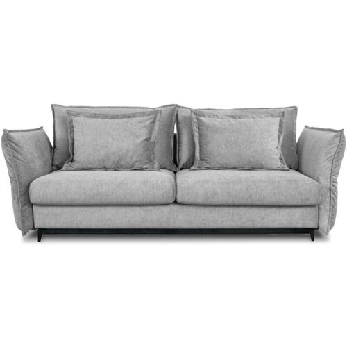 Canapé Tissu Droit Convertible Gris Clair Verduro - 3 Places
