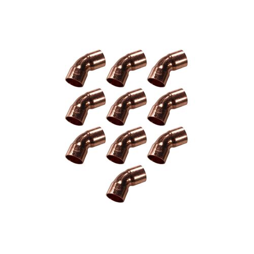 Lot De 10 Coudes Cuivre à Souder Ff 45° Grand Rayon 22