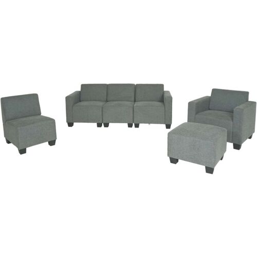 Modular Sofa-system Ensemble De Canapés Lyon 3-1-1-1, Tissu/textile, Gris
