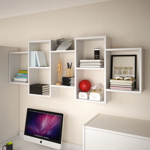 Bratex - Tagère Murale Trio 01, Tablette Murale, étagère Suspendue, Couleur Blanc.
