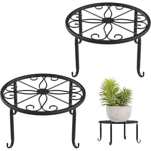 Lot De 2 Support Pour Plantes,Porte-Pots De Fleur En Fer Forgé,Support De Pot De Fleur En Fer Forgé,Décor Pour Intérieur Extérieur Jardin Maison Balcon