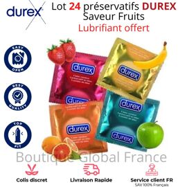 24 Préservatifs Durex Capotes Homme Parfumés Fruités Fraise Pomme Banane Orange