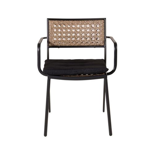 Ebuy24 - Paola Chaise De Jardin Avec Support D'assise, Empilable, Noir, Naturel.