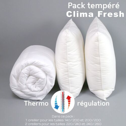 Pack Clima Fresh Thermorégulation Couette Temperee+Oreiller - 140/200 - Dodo
