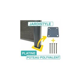 Cloture&jardin - Platine Aluminium Poteau 4 Entrées + Vis De Fixation