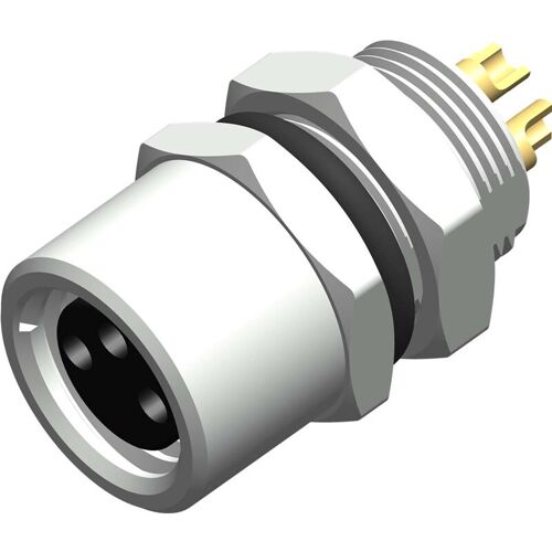 Rs Pro - Connecteur Cylindrique 3 Contacts, Montage Panneau ( Prix Pour 1 )