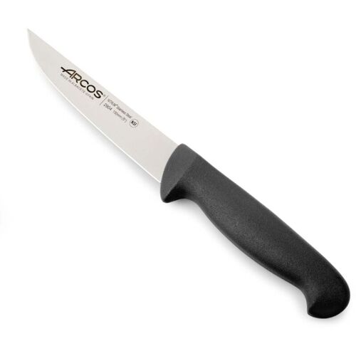 Couteau De Cuisine Arcos 2900 - Prof 290425 En Acier Inoxydable Nitrum Et Polypropylène Noir Ergonomique Mango Avec Lame De 13 Cm, Vitrine.