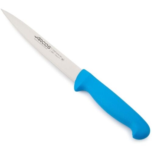 Couteau À Semelle Arcos Couleur - Prof 293123 Avec Poches En Acier Inoxydable Nitrum Et Polypropylène Bleu Ergonomique Mango Avec Lame De 17 Cm, Vitrine D'exposition.