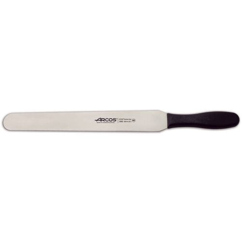 Spatule Arcos Couleur - Prof 299225 En Acier Inoxydable Nitrum Et Polypropylène Noir Ergonomique Mango Avec Lame De 30 Cm, Dans Une Vitrine.