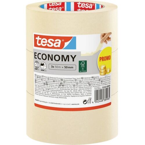 Economy 55342-00000-00 Ruban De Masquage Pour Peinture Blanc (l X L) 50 M X 50 Mm 3 Pc(s) - Tesa