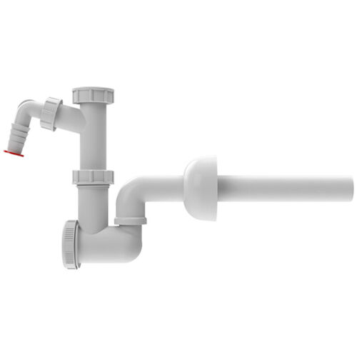 Ferrari Srl - Siphon De Lavabo Dn32x5/4' Avec Raccordement étanche à La Machine à Laver, Verre D'Inspection Et Rosette, Coude Orientable