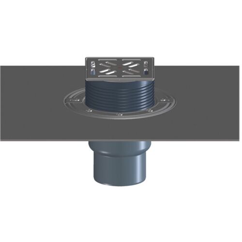 Ferrari Srl - Siphon De Balcon Et De Terrasse Dn75/110 Vertical Avec Membrane Bitumée Et Siphon Antigel, 145x145mm / 138x1