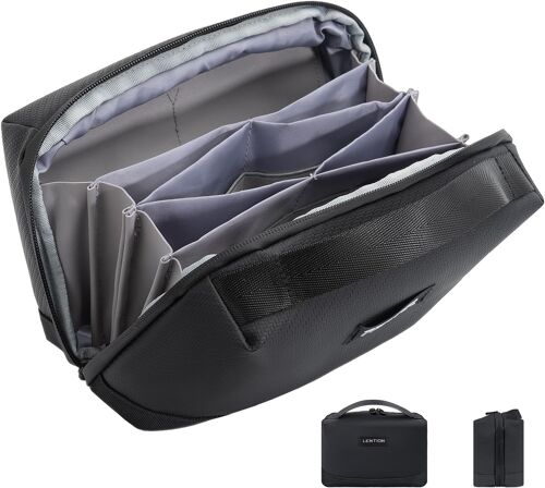 Sac De Rangement Câble, Pochette Câble De Voyage, Organisateur Électronique, Tech Pouch Pour Accessoires Techniques Usb Cables, Chargeur, Batterie Externe, Carte Sd, Objets Quotidiens (Noir)