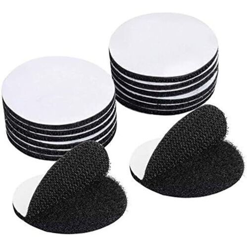 15 Pièces Noir Scratch Autocollant Double Face,Bande Auto-Adhésif, Adhesif Double Face Extra Fort, Rond (5 X 5cm)