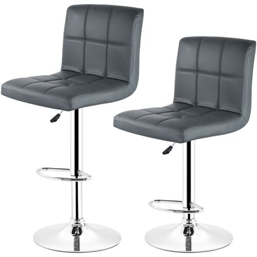 Yongqing - Lot De 2 Tabourets De Bar Chaise Fauteuil Américain En Hauteur Réglable Gris