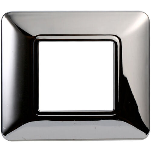 Plaque En Plastique 2 Places Couleur Chrome Poli Série Solaire Compatible Matix