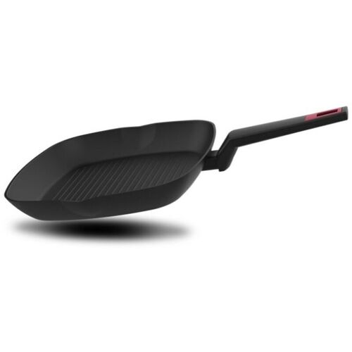 Best Moments Grill - Grill De Aluminium Forgé. 28x28 Cm. Poignée Ergonomique. Pour Tous Types Deofde Feux. Revêtement Antiadhésif. Passe Au Lave-Vaisselle. Sans Pfoa. Noir - Taurus