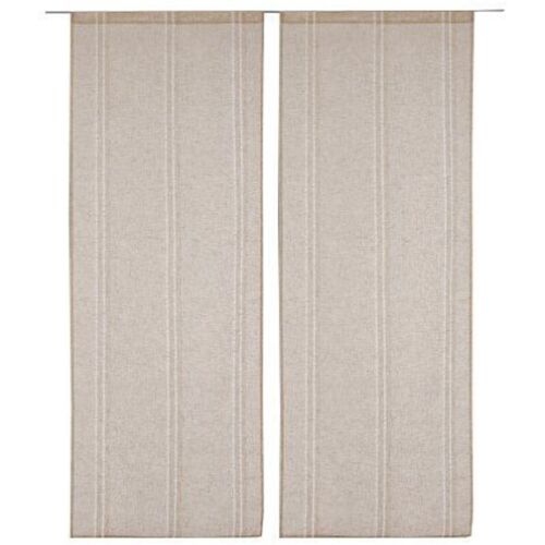 Paire De Petits Voilages En Lin Naturel 60x160 Cm