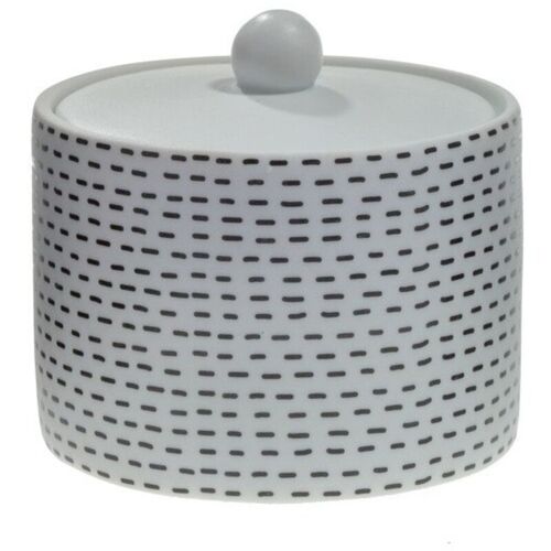 Boite à Cotons Porcelaine Ines Noir & Blanc Spirella