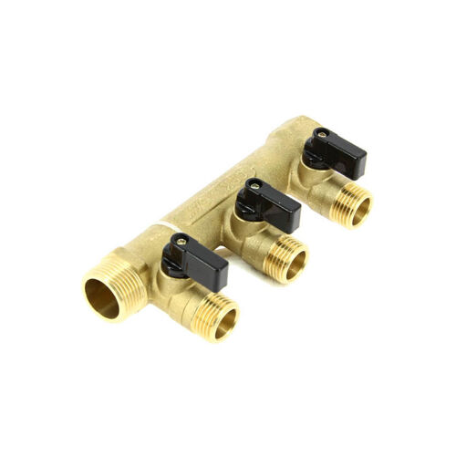 Grk - Collecteur Entraxe 50mm Mâle Femelle 3/4-3 Départs Mini-vannes Moulées Mâle 1/2