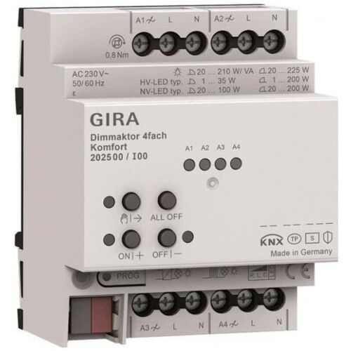 Gira Dimmaktor 4-f Reg Knx Secure Contrôle éclairage Maison