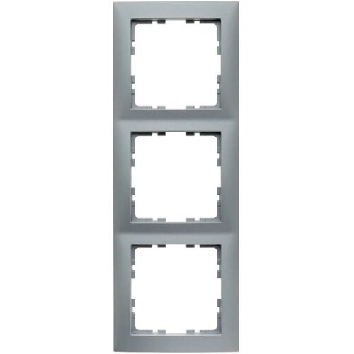 Cadre Pour Mécanisme à 3 éléments De La Série Berker S1 Ip20 80,5x223x9,5mm Couleur Aluminium Mat