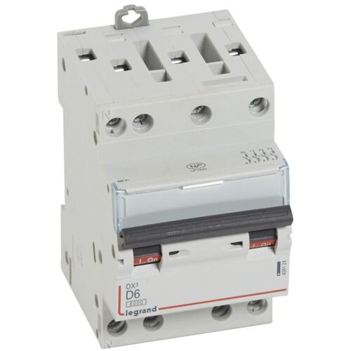 Legrand - Disjoncteur Dx³6000 10ka Arrivée Haute Et Départ Bas à Vis 4 Pôles 400v 6a Courbe D Pour Peigne Hx³ Optimisé 408124