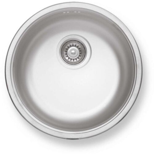Novaservis - Viers - évier Rond, Diamètre 43 Cm, Avec Trop-plein, Inox Dr43