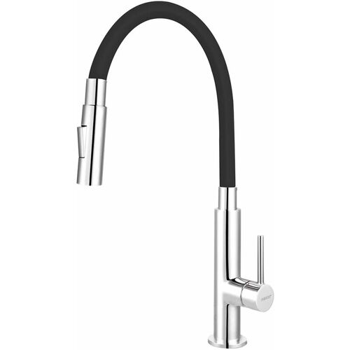 Novaservis - Ferro - Mitigeur D'évier Avec Bras Flexible, 2 Jets, Noir / Chrome 70730,0c
