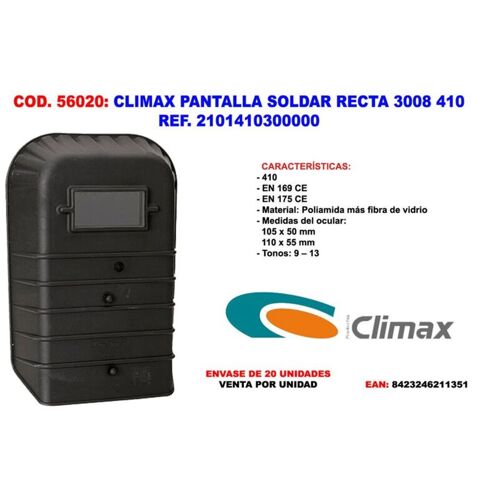 écran De Soudage Droit Climax 3008 410 Réf 2101410300000