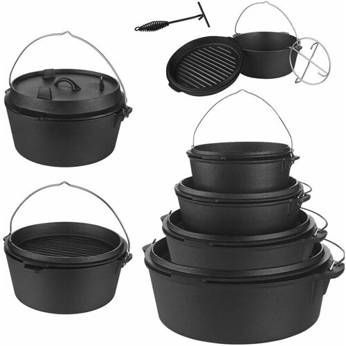 Mucola - Marmite À Feu Pot De Cuisson Four Hollandais Potjie En Fonte Pot En Fonte Pot De Cuisson De Camping Lève-Couvercle Marmite À Feu Rôtisseur Pot De Bbq