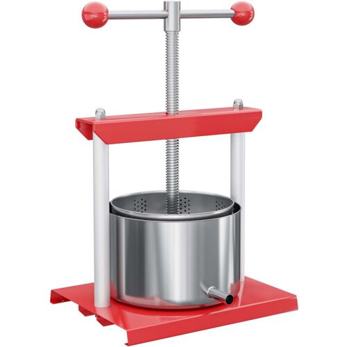 Wiltec - Presse À Fruits À Vis Â€¿ 300 X 250 X 455 Mm Â€¿ Capacité 6 L Â€¿ Double Cuve En Acier Inoxydable Â€¿ Pressoir Manuel Facile À Nettoyer Pour Moût De Pomme Poire Raisins Baies Â€¿ Vin Cidre