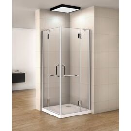 Cabine De Douche D'angle Emke FHD76E - 100x185cm - Vertre 6mm, Aluminium, Une Seule Paroi (NEUF Emballé)