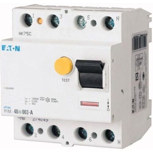 Eaton Disjoncteur Différentiel 4 Pôles 40a Rail Din