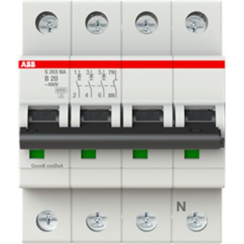 Abb - Disjoncteur S200 3p+n B 20 6ka Na 2cds253103r0205
