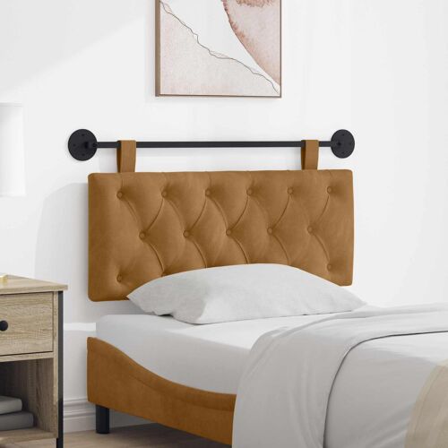vidaXL Tête de lit suspendue Marron 110 x 55 x 7 cm Velours