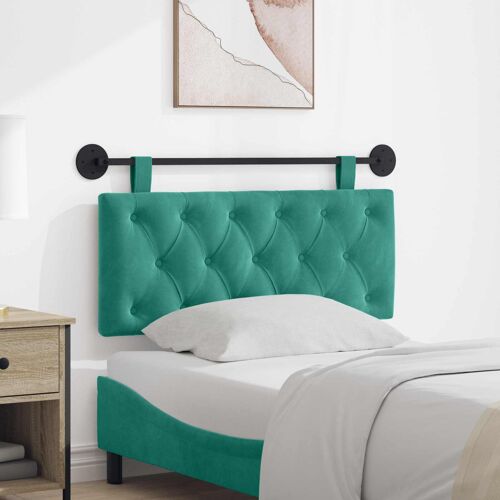 vidaXL Tête de lit suspendue Turquoise 110 x 55 x 7 cm Velours