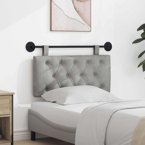 vidaXL Tête de lit suspendue Gris clair 100 x 55 x 7 cm Velours