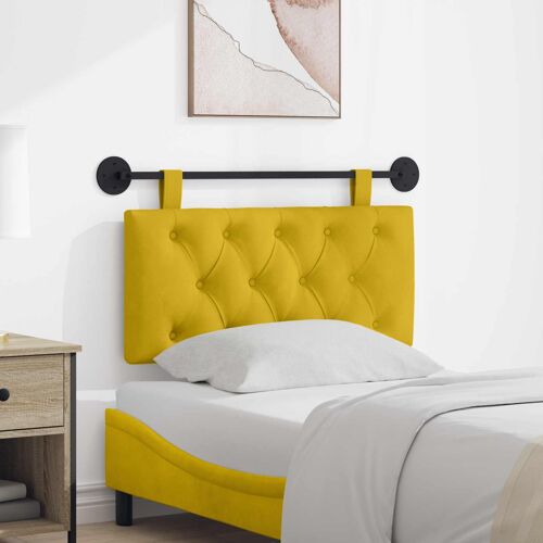 vidaXL Tête de lit suspendue Jaune 100 x 55 x 7 cm Velours